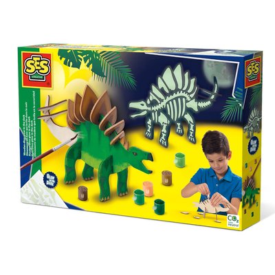 Brinquedo "Dino de madeira brilha no escuro", SES SES