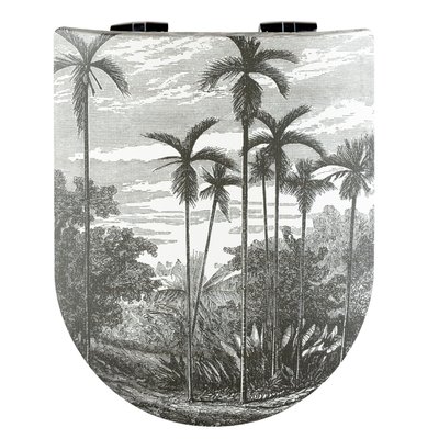 Abattant wood slim avec descente assistée imprimé de cocotiers HOME MAISON