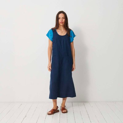 Robe à larges bretelles en lin NADINE BENSIMON