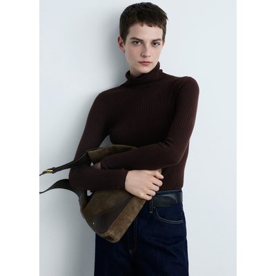 Pull-over laine mélangée col roulé MANGO