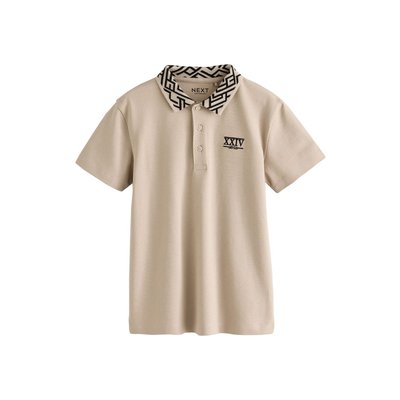 Polo motif géométrique à manches courtes col NEXT