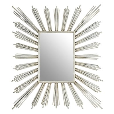 94 x 80cm Metal Wall Mirror in Antique Silver Finish SO'HOME