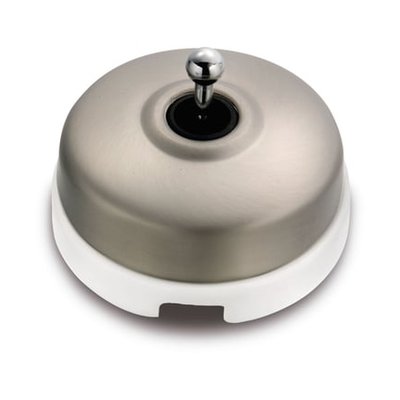 Interrupteur Va-et-vient Dimbler Blanc Et Nickel Satiné Ø64,5 Mm FONTINI