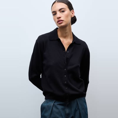 Cardigan à manches longues col polo MONOPRIX