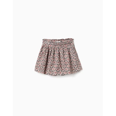 Jupe-short en velours côtelé avec motif floral ZIPPY