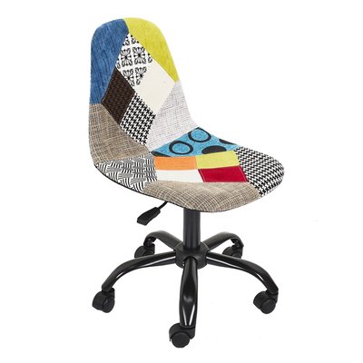 Chaise de bureau Patchwork réglable en hauteur avec 5 roulettes TOILINUX