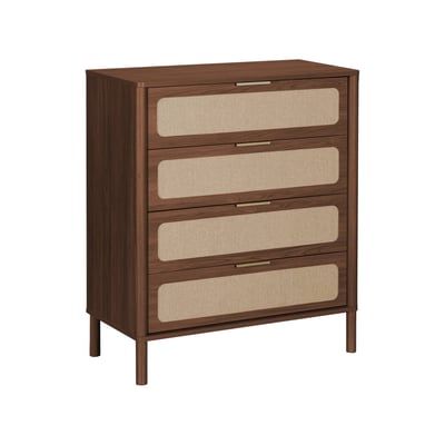 Commode vintage décor bois et cannage 4 tiroirs ETTA SWEEEK