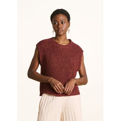 Pull court irisé col rond manches courtes LA FEE MARABOUTEE