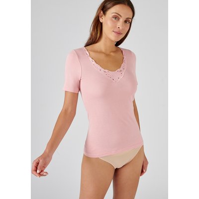 Tee-shirt MC guipure florale Essential DAMART