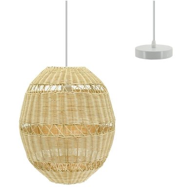 Suspension boule en rotin naturel ajouré et métal Diamètre 34 cm AUBRY GASPARD