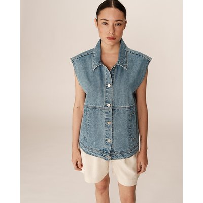 Veste oversize en jean sans manches PAULETTE GRACE & MILA