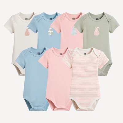 Lot de 7 bodies manches courtes 1 mois-3 ans LA REDOUTE COLLECTIONS