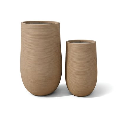 Lot de 2 pots ronds haut en fibre d'argile, COMPORTA NOW'S HOME