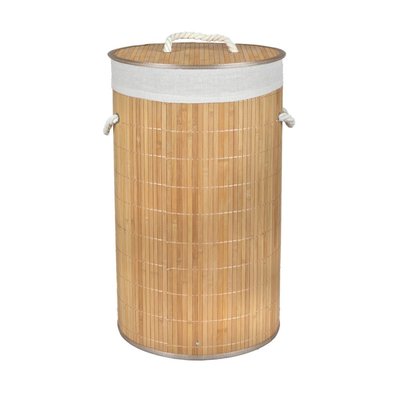 Panier à linge rond en bambou  couvercle DECORATIE