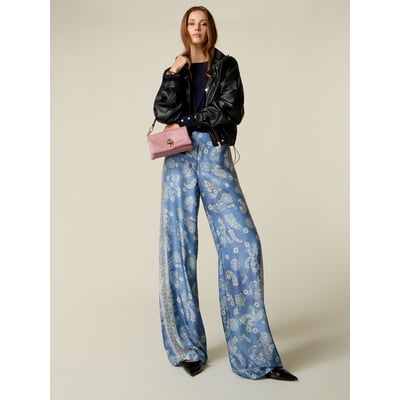 Pantalon palazzo à motifs OLTRE