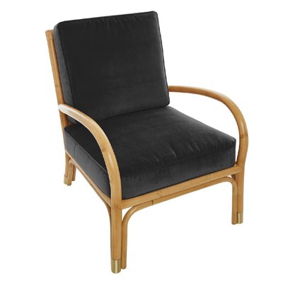 Fauteuil rotin et velours RIVIERA KOK