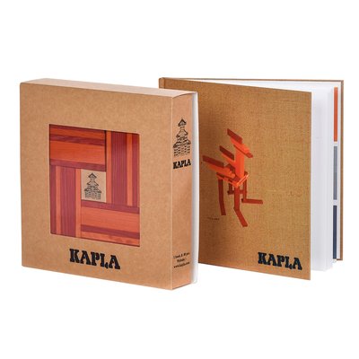 Coffret 40 planchettes rouges et orange avec livre d'art KAPLA
