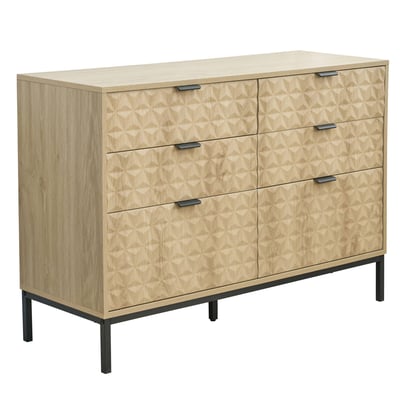 Commode à 6 tiroirs en MDF décor mélaminé 112 cm, DAVE OVIALA