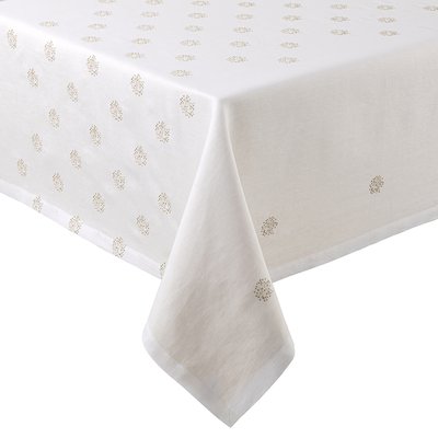 Nappe unie en lin brodé, SIDERALE ALEXANDRE TURPAULT