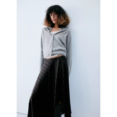 Jupe asymétrique à rayures en lyocell MANGO