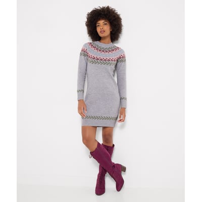 Robe en Maille Jacquard Fair Isle Fleurie JOE BROWNS