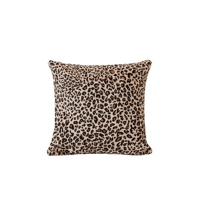 Housse de coussin Leopoldo  en Chenille motif léopard Naturel 40x40 cm MADURA