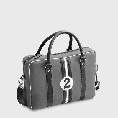 E2R Sac ordinateur 15 pouces en tissu auto upcyclé gris William OH MY BAG