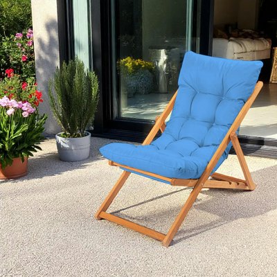 Chilienne bleue confort - pliante, inclinable SORA PIER IMPORT