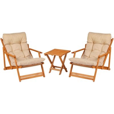 Salon de jardin détente en bois de hêtre Garden HANAH HOME