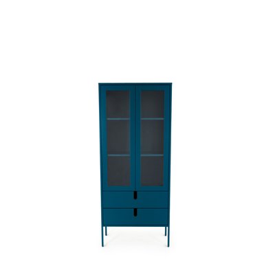 Vitrine en bois 2 portes 2 tiroirs H178cm  - UNO TENZO