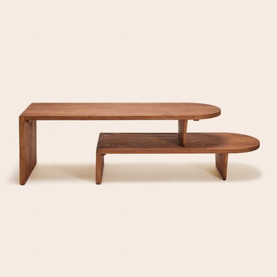 Console basse Sorcha  en Plateaux en teck polyvalents Naturel 120x40xH40 cm MADURA