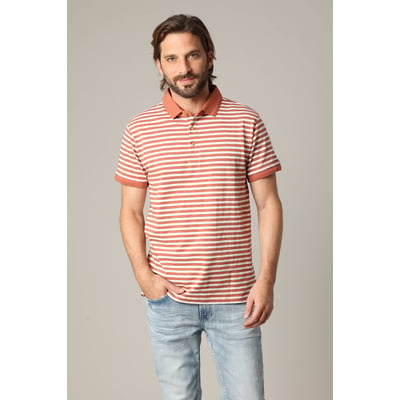 Polo homme coton coupe standard et manches courtes à rayures MAUPITI DEELUXE