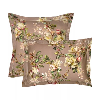 Taie d'oreiller satin de coton MAGNOLIAS GARNIER THIEBAUT