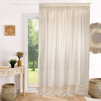 Voilage sablé en macramé à galon fronceur HOME MAISON