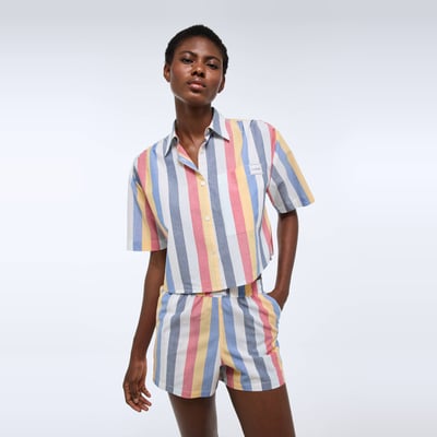 Ensemble chemise et short à rayures en coton BIO GOTS MONOPRIX