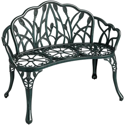 Banc de jardin Aluminium moulé Vert antique OUTSUNNY