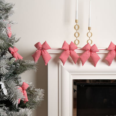130cm Candy Stripe Padded Bow Garland SO'HOME