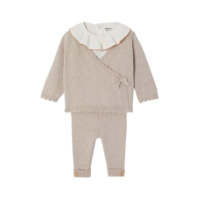 Ensemble 3 pièces naissance tricot VERTBAUDET