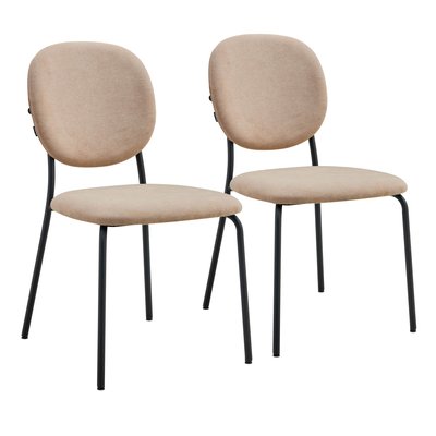 Lot de 2 chaises en acier et tissu, LYA OVIALA