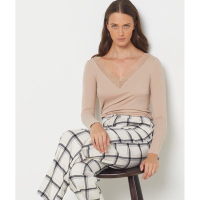 T-shirt manches longues avec cachemire en maille thermique WARM LIGHT ETAM