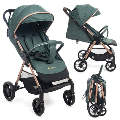 Poussette Bébé Canne Ultra Compacte – Légère – Pliage à Une Main – Noix - vert BEBELISSIMO J'AIME