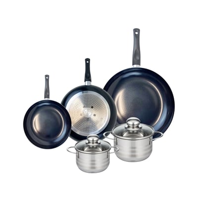 Batterie 3 poêles 20/24/32cm + 2 faitouts 14/16cm PRIMA BRILLANT ELO
