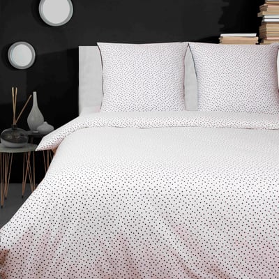 Parure de 100% coton motif noir et blanc, POINTS C DESIGN HOME TEXTILE