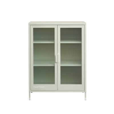 Buffet en acier et portes en verre cannelé PANTONE