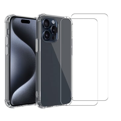 Coque iPhone 15 Pro antichoc + 2 vitres EVETANE