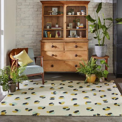 Tapis salon et chambre fait à la main en laine motif simple LEODOTS UN AMOUR DE TAPIS