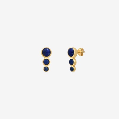Boucles d'oreilles dorées lapis lazuli - andrea CAROLINE NAJMAN