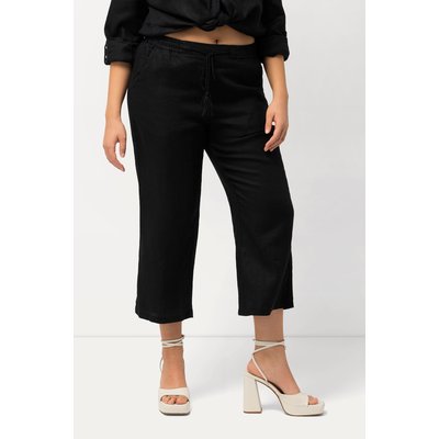 Pantalon en lin 7/8 à taille élastique. ULLA POPKEN