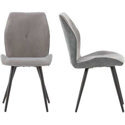 Lot de 2 chaises en velours côtelé - LYKKE HOMIFAB