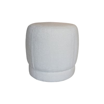 Pouf en tissu bouclette et structure en bois, MALO NOW'S HOME